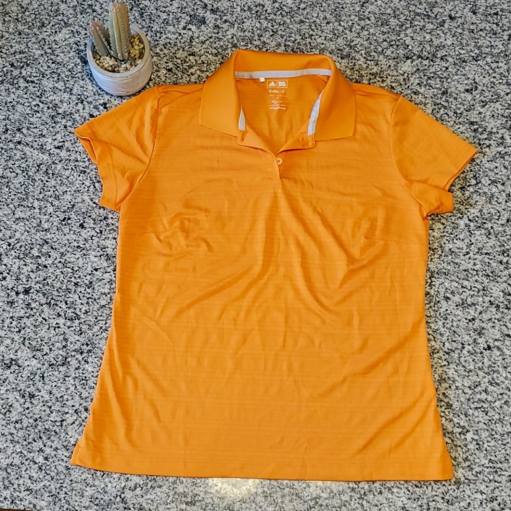 EUC adidas Women's Orange Polo Top